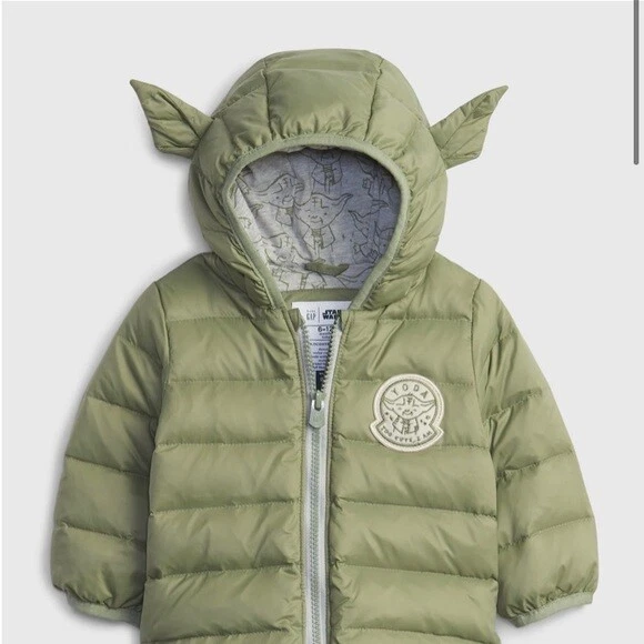Gap BabyGap Star Wars Yoda down puffer coat jacket 0 6 M green eBay