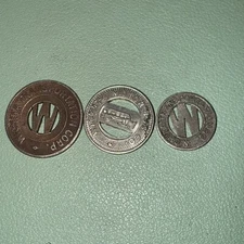 Lot of 3 different size transit tokens from Wichita Kansas