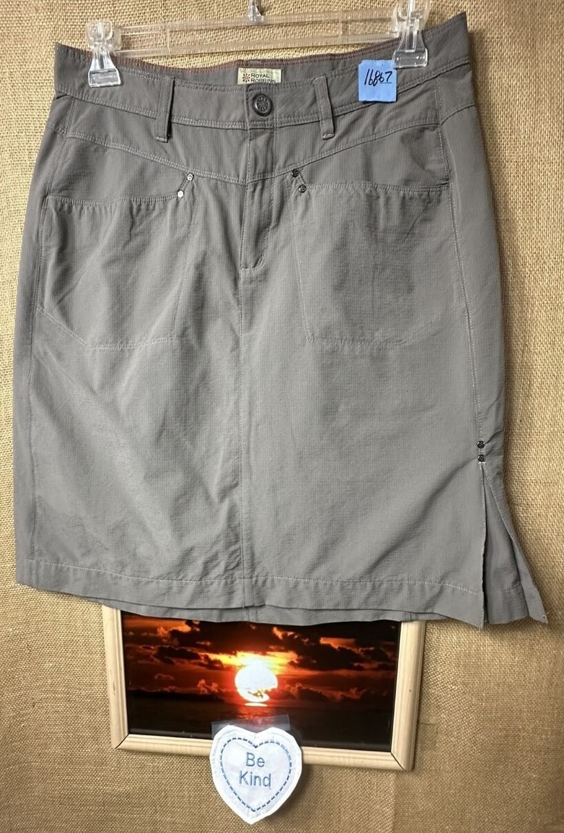 Royal Robbins women's gray skirt 12 zip lightweight stretch