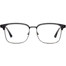 Browline Glasses for Big Head Men Extra Wide Acetate Metal Extended Fit Frame