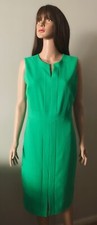 Ann Taylor Kelly Green Sleeveless Split Neck Sheath Dress Size 6