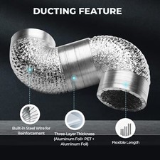 6 cali x 16 stóp cali Nieizolowany aluminiowy wąż wentylacyjny
