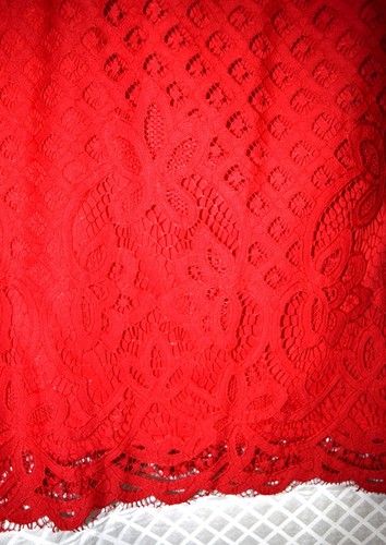 Elegant Women's Lace Dress JUST TAYLOR, Color Red, Size 14, 100% Polyester, NEW - Picture 4 of 6