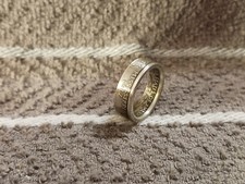 Mississippi 90 Silver Handcrafted Washington Quarters coin ring, size 7 2002