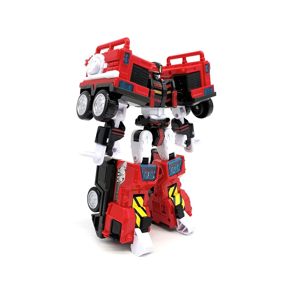 Metal Cardbot Pheonix Fire Transform Robot Fire Engine Truck Lion