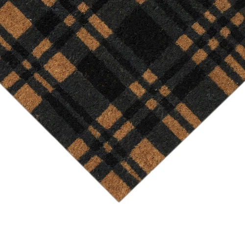 Liora Manne Natura 2x3 Doormat Non Slip Natural Fiber Outdoor Black Tartan - Picture 6 of 8