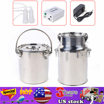 5L Electric Sheep Goat Milking Machine 110v Bucket Vacuum Impulse Pump Milker