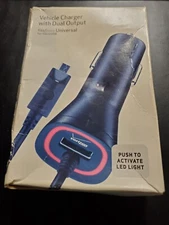 Verizon Car Charger  with Dual Output - for micro USB - LED LIGHT NEW L@@K!