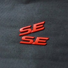 2x Red Matte SE Metal Decal Sticker Emblem Badge Tailgate Motors Trunk Hybrid 3D