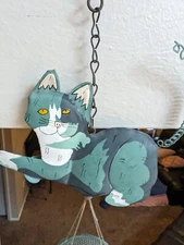 Vintage Metal Cat Windchime Handmade OOAK