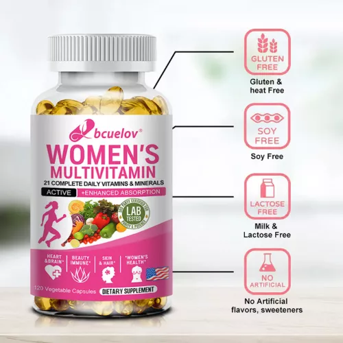 Multivitamin Capsules with Vitamins & Minerals for Energy Immune Support 120caps