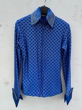 NEW Western Horse Show Shirt BLUE Horsemanship Pleasure Showmanship Womens Sm