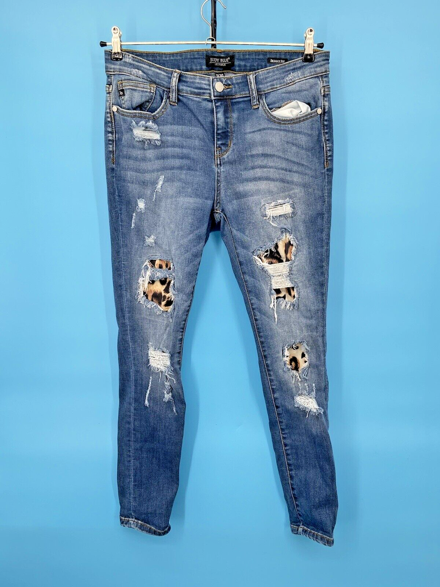Judy Blue Leopard Patch Jeans Judy Blue Jeans Women 22W Blue