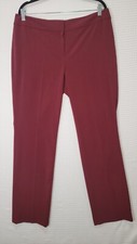 GUC Women's Sz 12 NINE WEST Red Stretch Pleated Lined Pockets Dress Pants