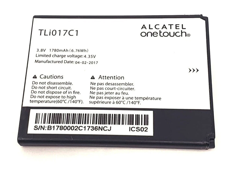 Battery TLI017C1 for Alcatel One Touch OT-5027B DAWN 4060 4060a 5027 A572BG Pixi - Image 3 of 4