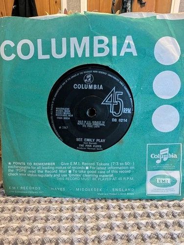 Pink Floyd See Emily Play 1st Press DB8214 1967 7"Single Psych Ex Barrett UK