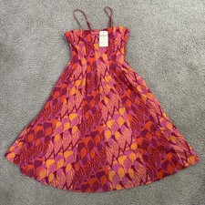 Farm Rio x Anthropologie Fit & Flare Mini Dress Sz M Pink Swiss Dot NWT $178