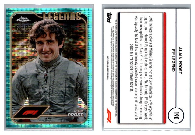 Alain Prost Aqua Sonar Refractor #028/150 2024 Topps Chrome F1 #190