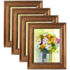 LUCKYLIFE 8x10 Picture Frame Set of 4, Rustic Bronze Picture Frames for Table...
