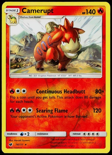 Camerupt 14/111 SM - Crimson Invasion NM Reverse Holofoil
