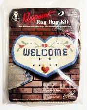 RUGPOINT RAG RUG KIT WELCOME HEART 3024 CANVAS SUZANNE MCNEILL 1986 NIP