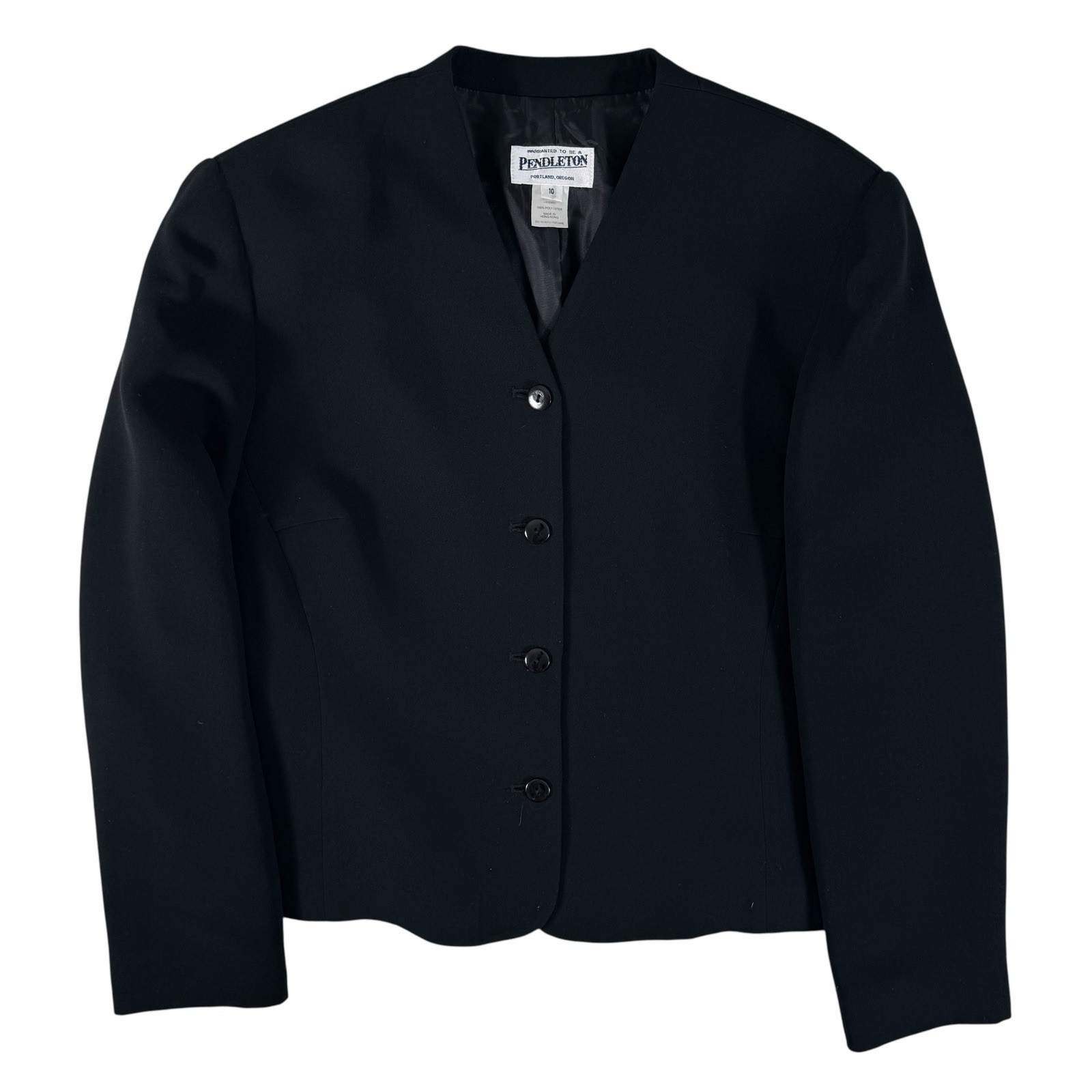Pendleton Black V-Neckline Four Button Classic Co… - image 1