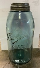 1900-1910 Ball Mason Jar Triple L Logo with Zinc Lid & Mold Number ~ Bubbles