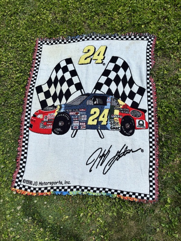 JG Motorsports Jeff Gordon NASCAR #24 Checkered Flag Blanket Throw