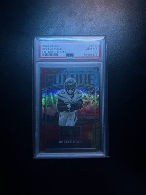 2022 Panini Select Breece Hall Select Future TieDye Prizm #SF-11 RC /25 Jersey#