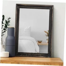 Small Mirrors for Wall with Wood Frame Rectanglular 16"L x 12"W Dark Coloured