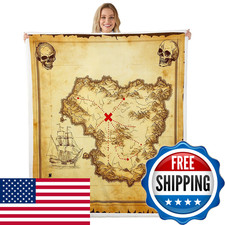 Manta Sherpa Mapa Isla Náutica Feelyou Niños Vintage Antiguo Mapa Barco Pirata
