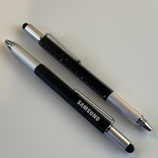 2 Pack- 6 in 1 Metal Multitool Samsung- mini screwdriver Pen Ruler Stylus Level