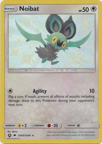 Noibat - SV43/SV94 - Shiny Holo Rare - NM - Hidden Fates