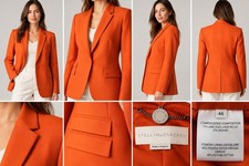 Stella McCartney NWOT Orange Wool Mohair Blazer Jacket IT 46 US 10 Tailored