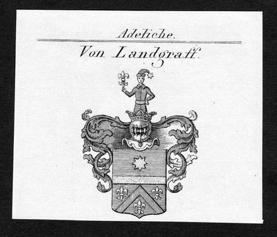ca. 1820 Landgraff Wappen Adel coat of arms Kupferstich antique print heraldry