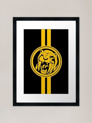Säbelzahntiger Dinozord Münze F gerahmtes Wandbild Poster Leinwanddruck Bild
