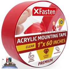 Double Sided Tape Acrylic Mounting Tape Removable, 1-Inch x 60-Inch