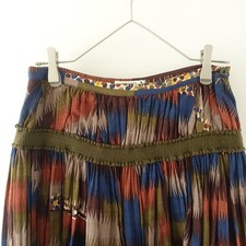 mina perhonen fringe wool printed pleated skirt Size 1