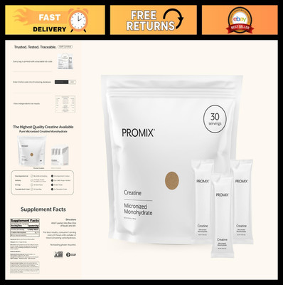 Creatine Monohydrate Powder Travel Packs - 30ct, Muscle Gain, Energy Boost, Fitn
