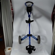 Bag Boy SC545 Ultra Durable 3 Wheel Push Cart For Golf Clubs Blue No Cup Holder