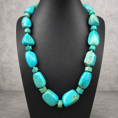 Sonoran Mountain Turquoise Nugget Necklace 19-21'' Southwestern 105 grams