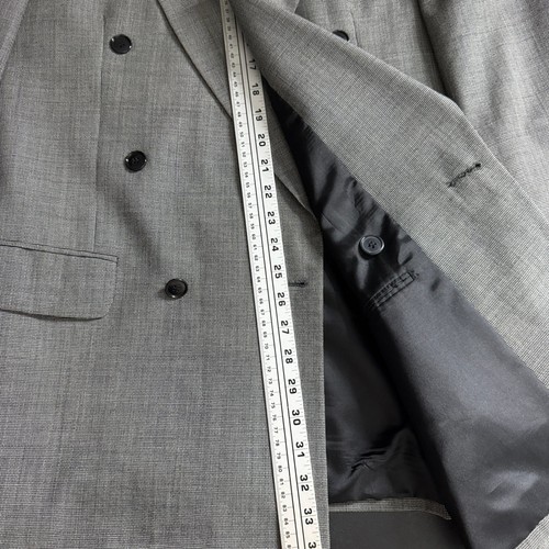 Traje Jones New York Hombre Gris Lana Doble Pecho 42L 33W - Imagen 7 de 12