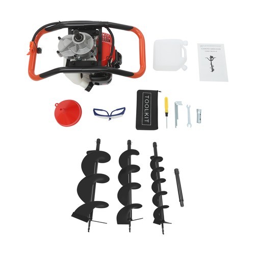 Kit Trapano Scavo Coclea Terra 2,3HP Scavatore Post Foro con 3 Punte - Foto 5 di 19