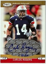 Carlos Rogers signed 2005 SAGE Hit Gold Rookie Auto Card /250 (Auburn Tigers)