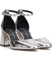 Jessica Simpson Women’s Pumps Ankle Strap Heels Shoes Silver New Size 5.5