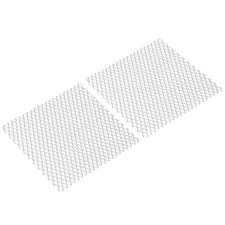 4" L x 4" W Universal Car Grill MeshPcs Diamond Hole 5x8mm 2 Silver Tone