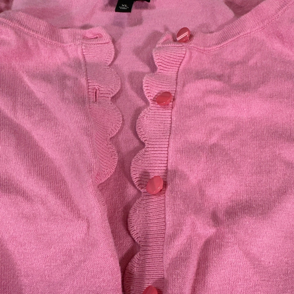 Cárdigan Talbots Mujer Rosa Abotonada Vieira Talla XL Algodón/Rayón Foto 3 de 4