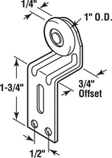 Prime-Line 16222-B Plastic/Steel Wardrobe Door Roller Assembly 1 Dia.x1/4 L in.