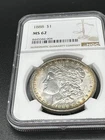 1888-P U.S. MORGAN  DOLLAR RAINBOW RIM TONING- LOOKS PROOF LIKE MS 62  NGC