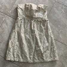 American Eagle Outfitters Beige And Silver Brocade Dress Size 8